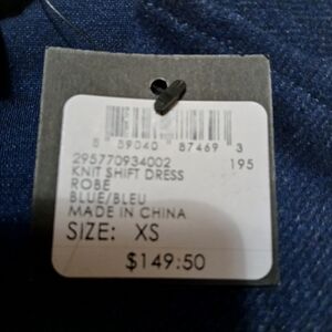 Blue Knit Shift Dress